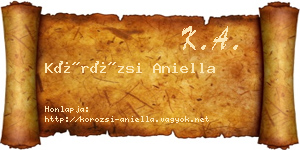 Körözsi Aniella névjegykártya